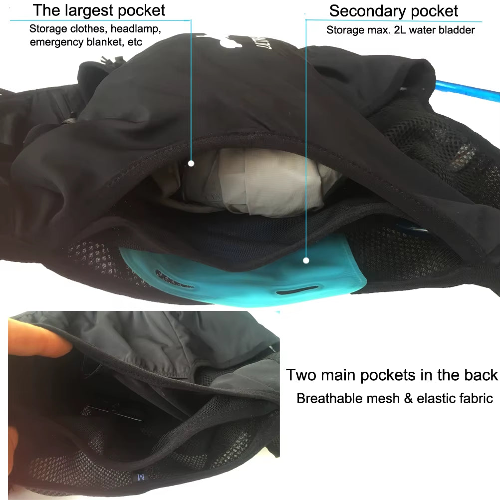 Hydration Running Backpack Vest Trail Run Pack Lightweight Marathon Race Sports Bag 8L