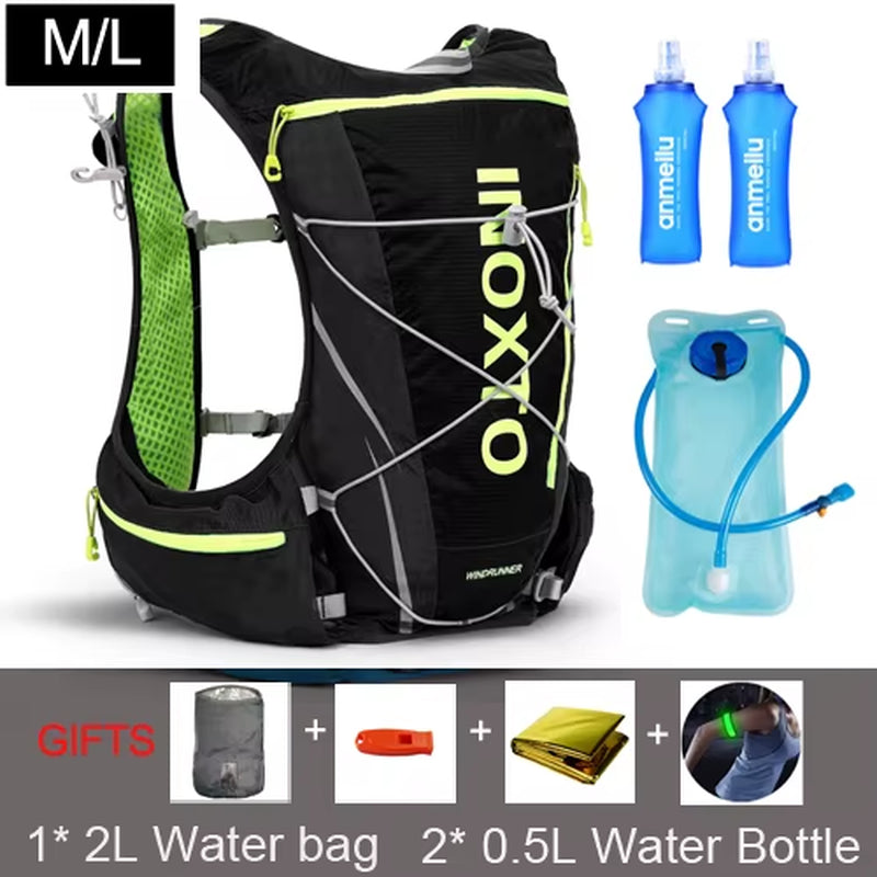 Running Hydration Vest Backpack Men Women Outdoor Sport Backpacks Trail Marathon Jogging Hiking Rucksack with Water Bag Flask