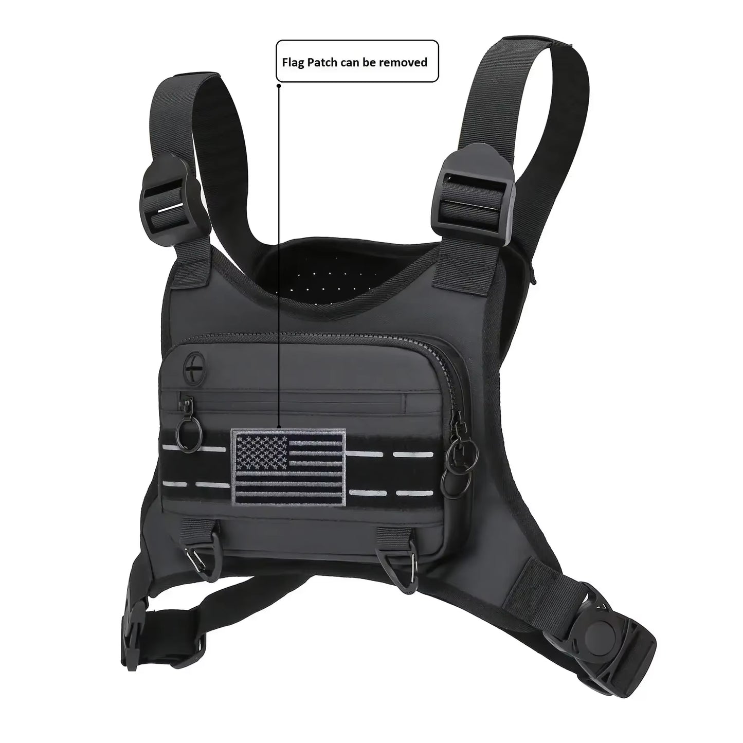 Sports Chest Bag Water Resistant Lightweight Front Chest Pack Running Vest Bag with Built-In Phone Holder Extra Storage 가방 Bolsa