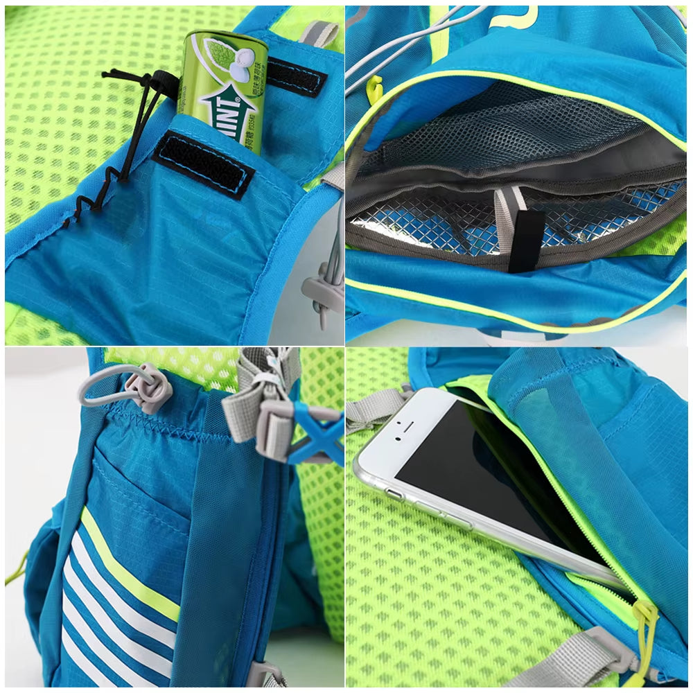 Running Hydration Vest Backpack Men Women Outdoor Sport Backpacks Trail Marathon Jogging Hiking Rucksack with Water Bag Flask