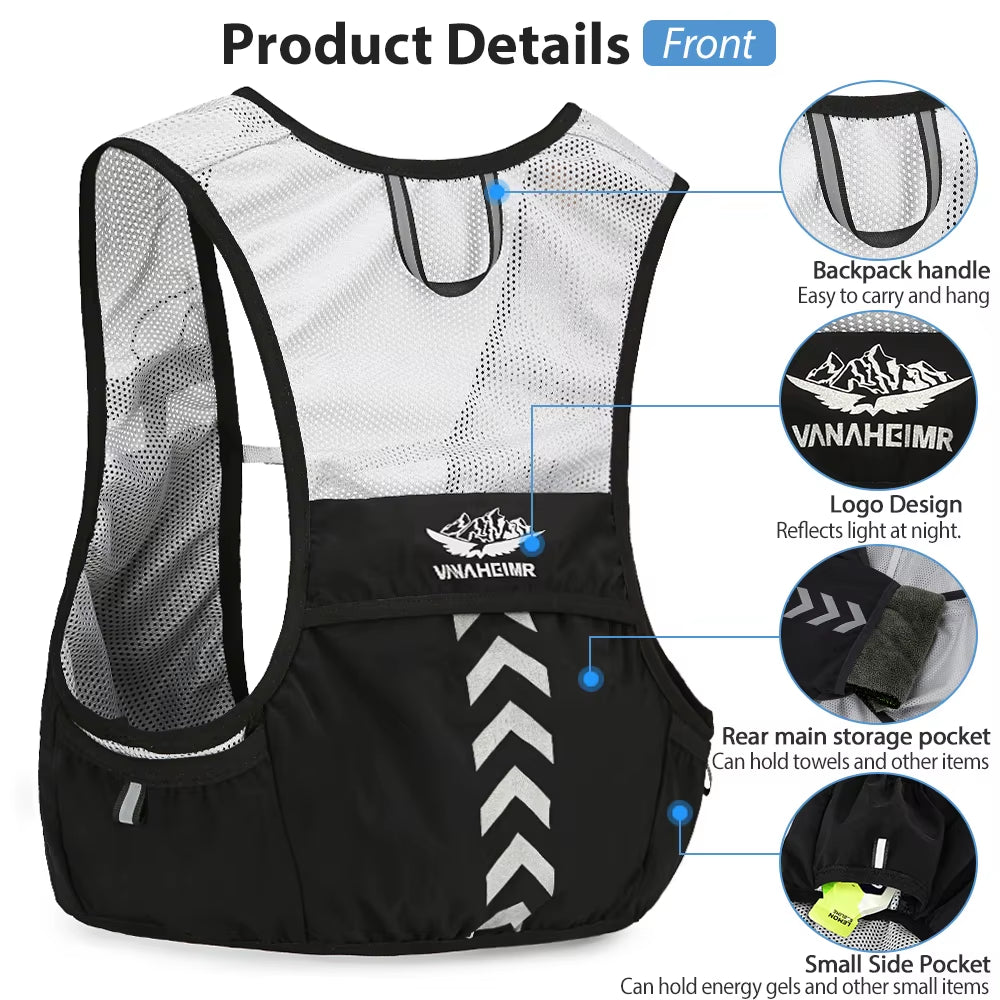 Outdoor Trail Running Backpack Ultralight Running Race Hydration Vest Marathon Bicycle Bag for Women Men Marathon Cycling Hiking
