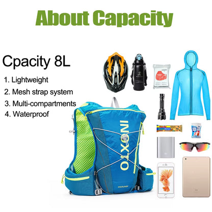Running Hydration Vest Backpack Men Women Outdoor Sport Backpacks Trail Marathon Jogging Hiking Rucksack with Water Bag Flask